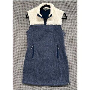 Title Nine Callitrix Fleece Vest Dress Heathered Blue Size Small